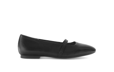 Ballerines noires en cuir lisse