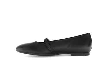 Ballerines noires en cuir lisse