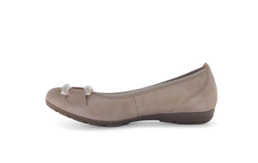 Ballerines marron en cuir velours