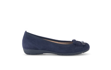 Ballerines bleues en cuir velours