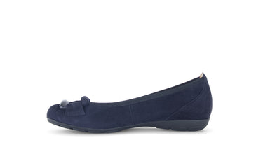 Ballerines bleues en cuir velours