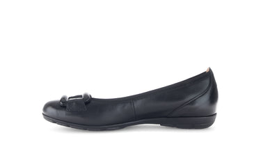 Ballerines noires en cuir lisse