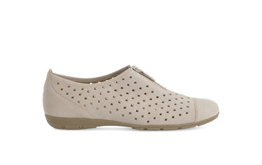 Ballerines beiges en cuir nubuck