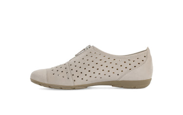 Ballerines beiges en cuir nubuck
