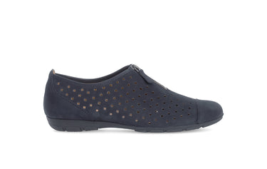 Ballerines bleues en cuir nubuck