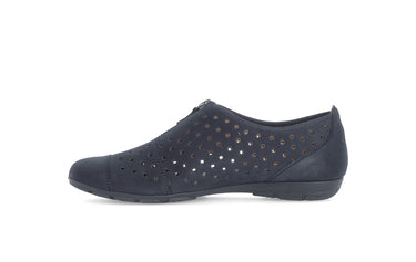 Ballerines bleues en cuir nubuck
