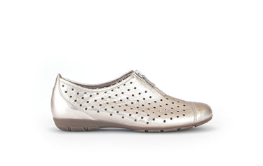 Ballerines dorées en cuir métallisé