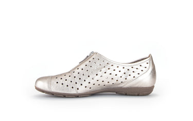 Ballerines dorées en cuir métallisé