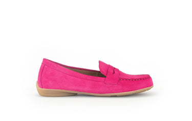 Mocassins fuchsia en cuir