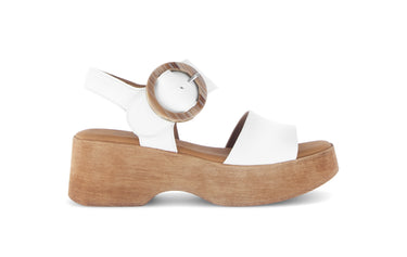 Sandales blanches en cuir lisse