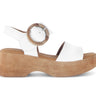 Sandales blanches en cuir lisse
