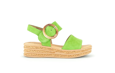 Sandales vertes en nubuck