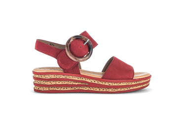 Sandales rouges en cuir velours