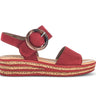 Sandales rouges en cuir velours
