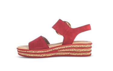 Sandales rouges en cuir velours
