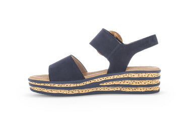 Sandales bleues en cuir nubuck