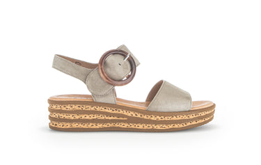 Sandales beiges en cuir velours
