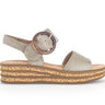 Sandales beiges en cuir velours