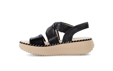 Sandales noires en cuir lisse