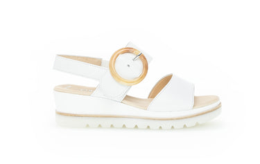 Sandales blanches en cuir lisse