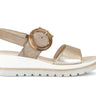 Sandales beige-dorées en cuir métallisé