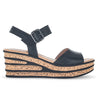 Sandales noires en cuir lisse