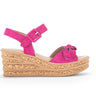 Sandales rose foncé en cuir velours