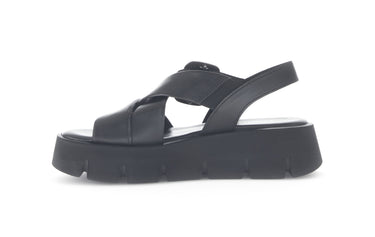 Mules noires en cuir lisse