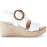 Sandales blanches en cuir lisse