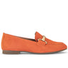 Mocassins oranges en cuir velours