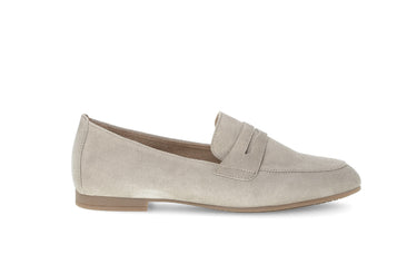 Mocassins beiges en cuir velours