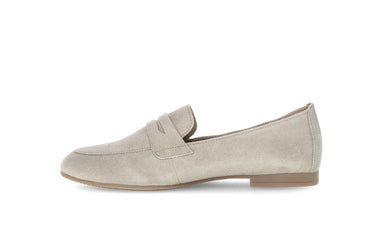 Mocassins beiges en cuir velours