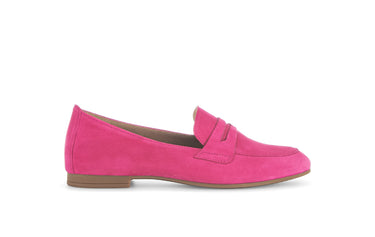 Mocassins roses en cuir velours
