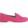 Mocassins roses en cuir velours