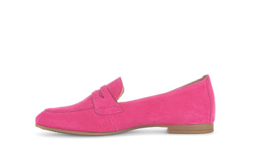 Mocassins roses en cuir velours