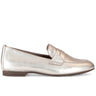 Mocassins dorés en cuir métallisé
