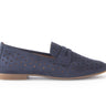 Mocassins bleus en cuir nubuck