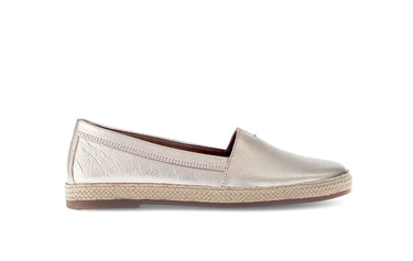 Mocassins dorés en cuir métallisé