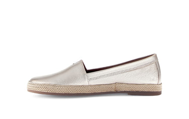 Mocassins dorés en cuir métallisé