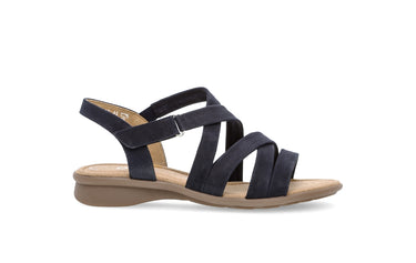 Sandales bleues en cuir nubuck