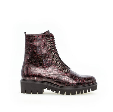 Bottines rouges en cuir