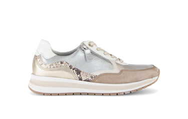 Baskets multicolores en cuir lisse