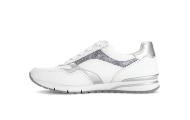Baskets blanc/argent en cuir
