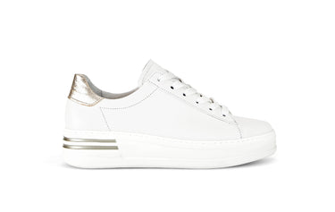 Baskets blanches en cuir lisse