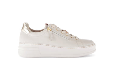 Baskets beiges en cuir lisse