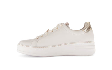Baskets beiges en cuir lisse