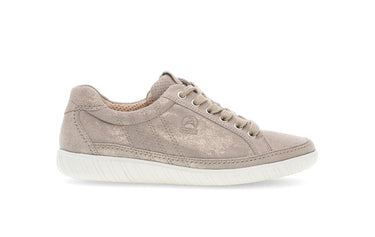 Baskets beiges métallisées en cuir métallisé