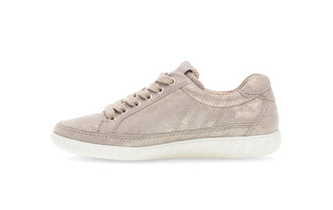 Baskets beiges métallisées en cuir métallisé