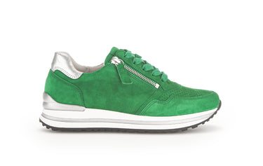 Baskets vertes en cuir velours