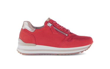 Baskets rouges en cuir velours